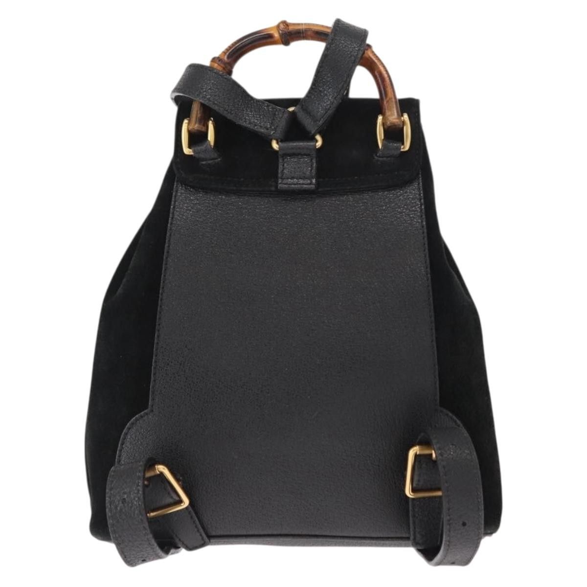 Gucci Gucci Vintage Bamboo Backpack Suede Size ONE SIZE - 2 Thumbnail