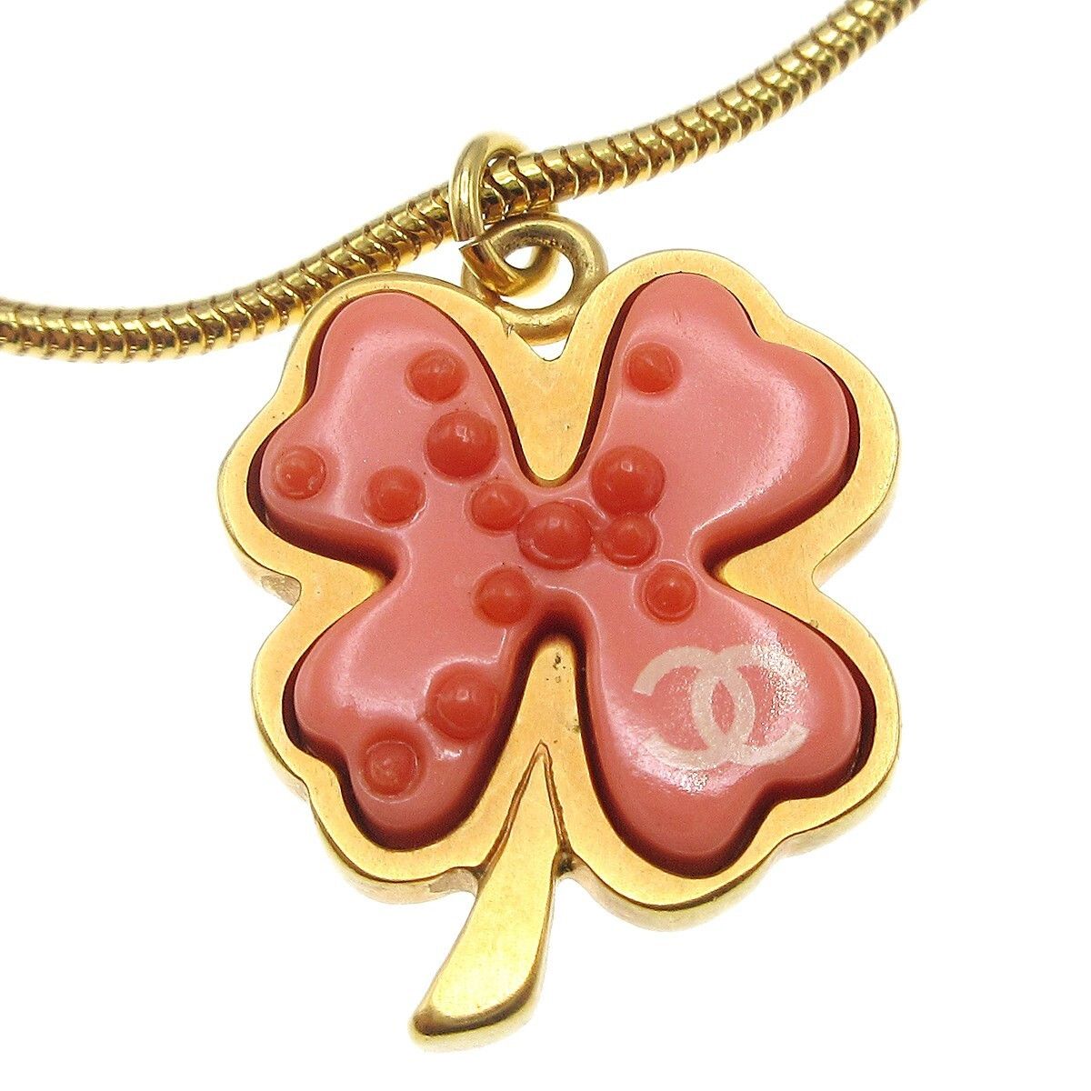 Chanel Chanel Vintage CC Clover Pendant Necklace Resin Size ONE SIZE - 2 Thumbnail