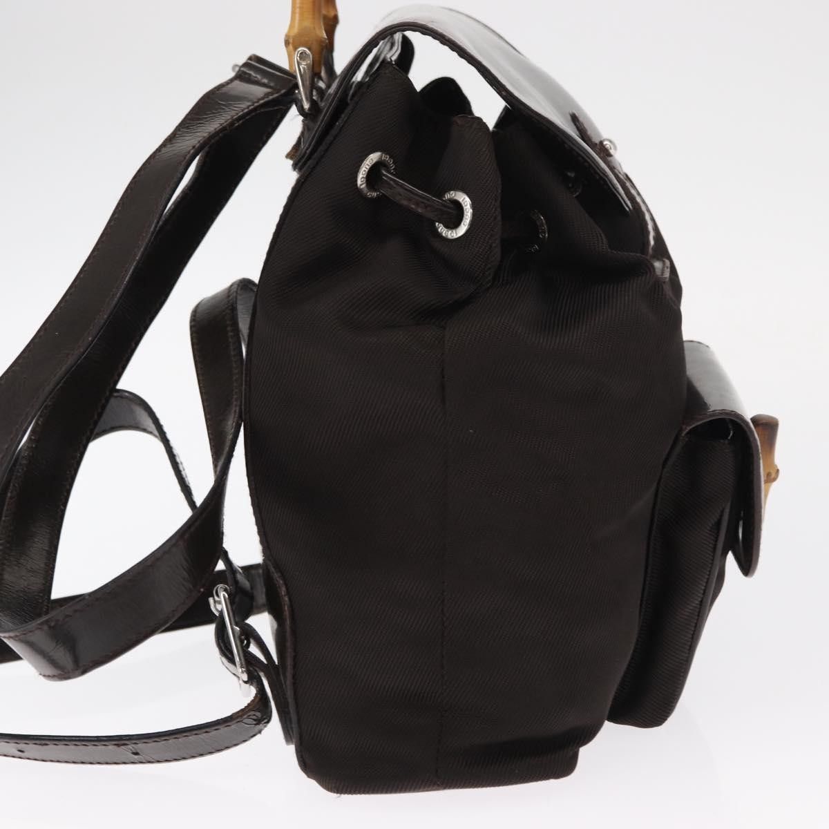 Gucci Gucci Vintage Bamboo Backpack Nylon and Patent Leather Size ONE SIZE - 4 Thumbnail