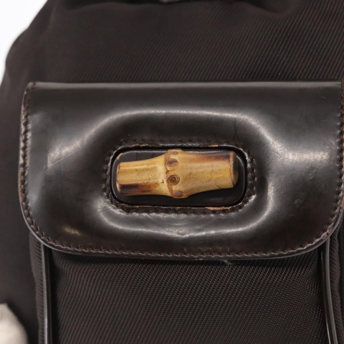 Gucci Gucci Vintage Bamboo Backpack Nylon and Patent Leather Size ONE SIZE - 21 Thumbnail