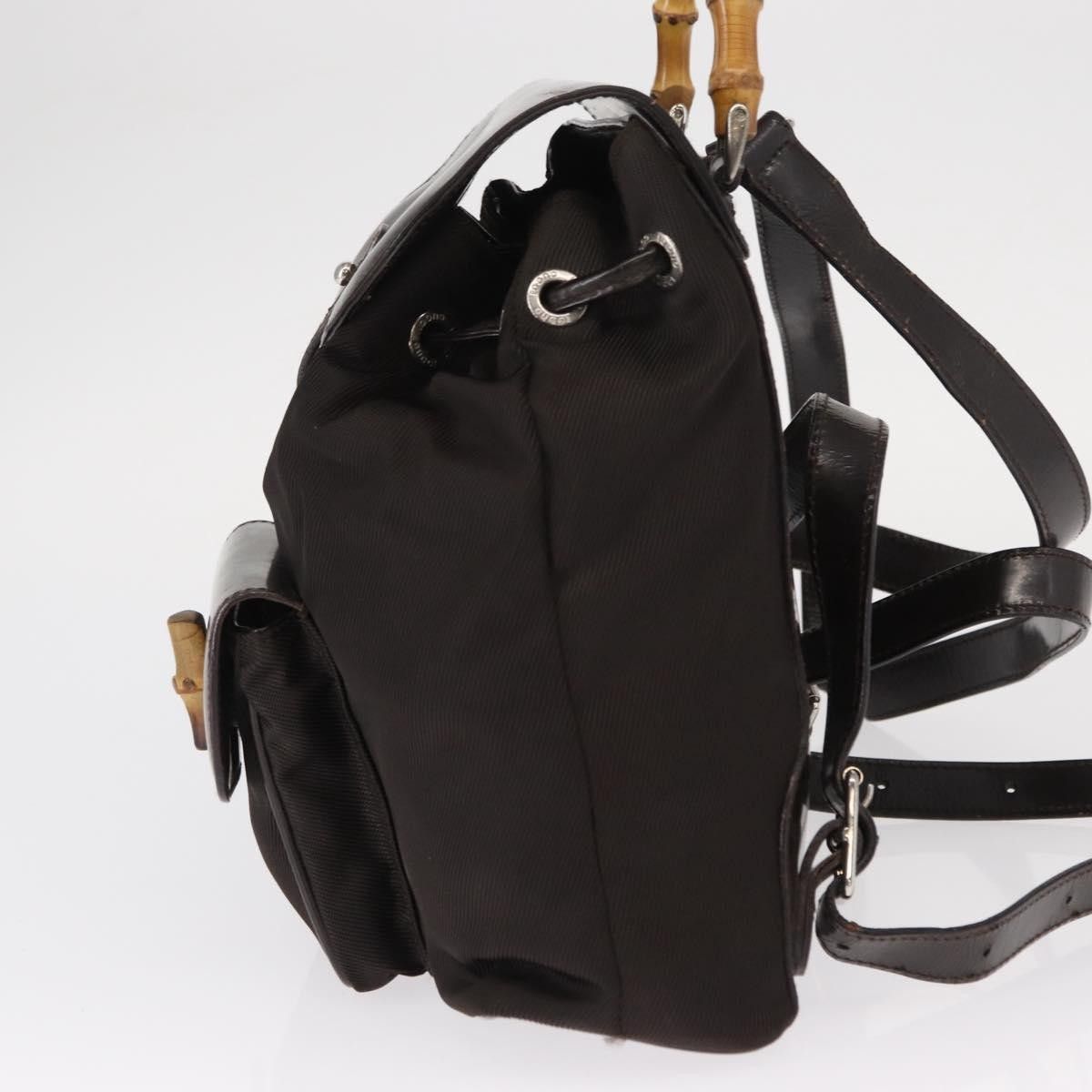 Gucci Gucci Vintage Bamboo Backpack Nylon and Patent Leather Size ONE SIZE - 3 Thumbnail
