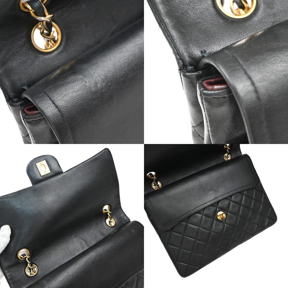 Chanel Chanel Vintage Classic Double Flap Bag Quilted Lambskin Size ONE SIZE - 14 Thumbnail