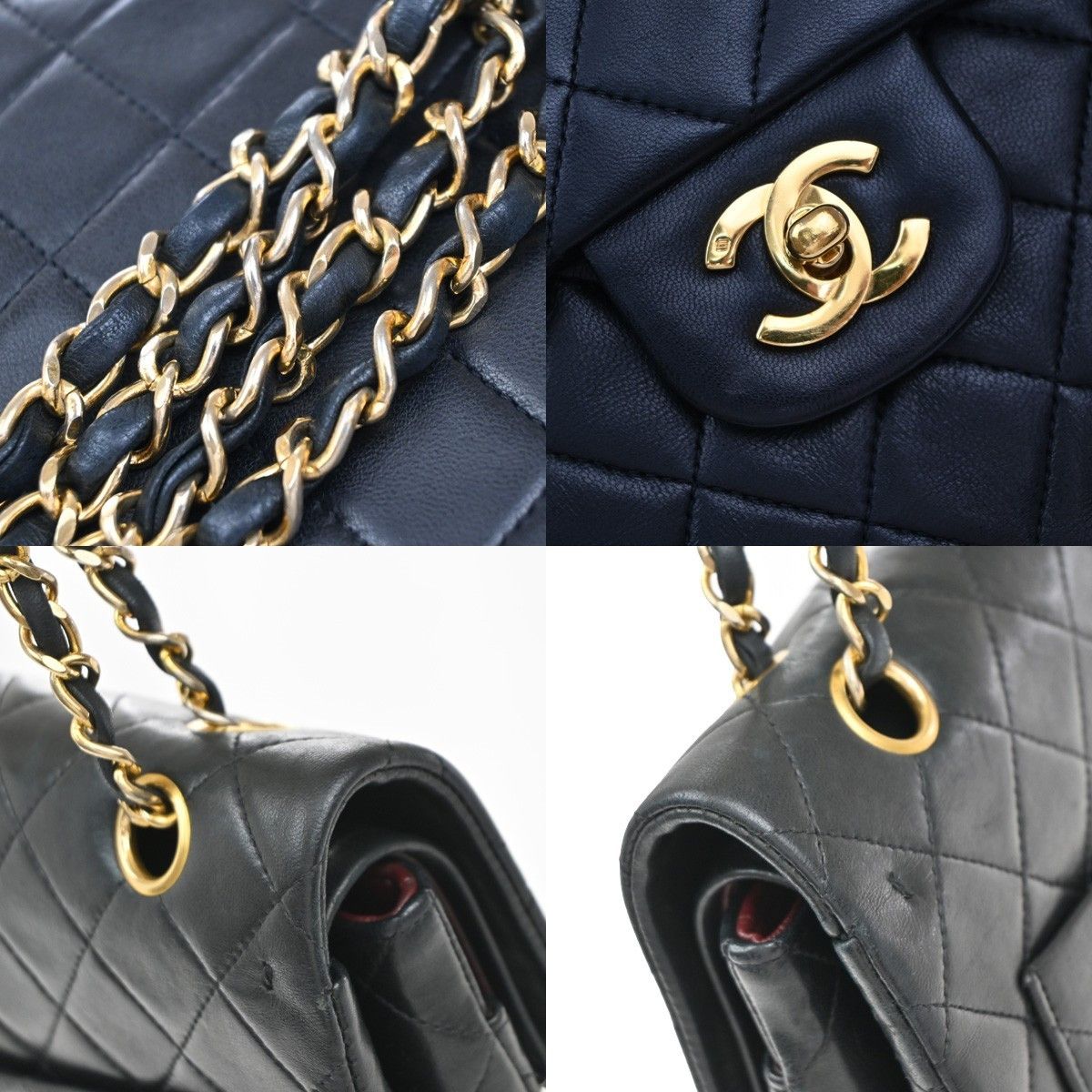 Chanel Chanel Vintage Classic Double Flap Bag Quilted Lambskin Size ONE SIZE - 12 Thumbnail