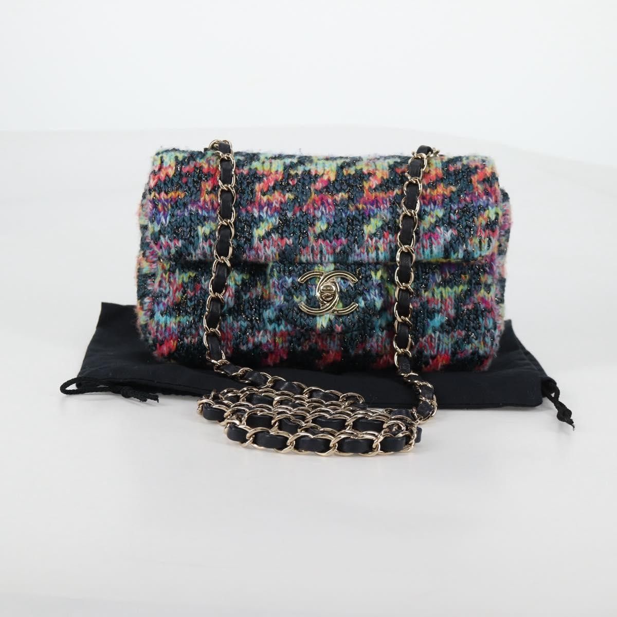 Chanel Chanel Classic Single Flap Bag Quilted Tweed Size ONE SIZE - 15 Thumbnail