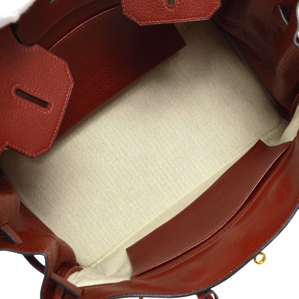 Hermes Hermes Birkin Handbag Red Crinoline Taurillon Clémence Size ONE SIZE - 3 Thumbnail
