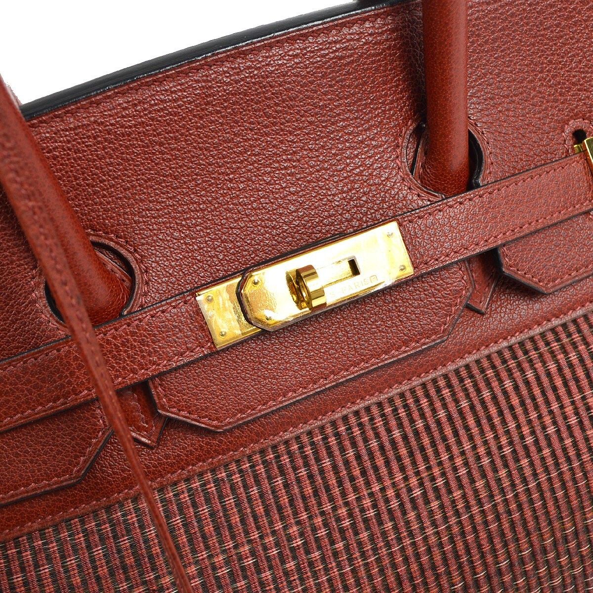 Hermes Hermes Birkin Handbag Red Crinoline Taurillon Clémence Size ONE SIZE - 7 Thumbnail