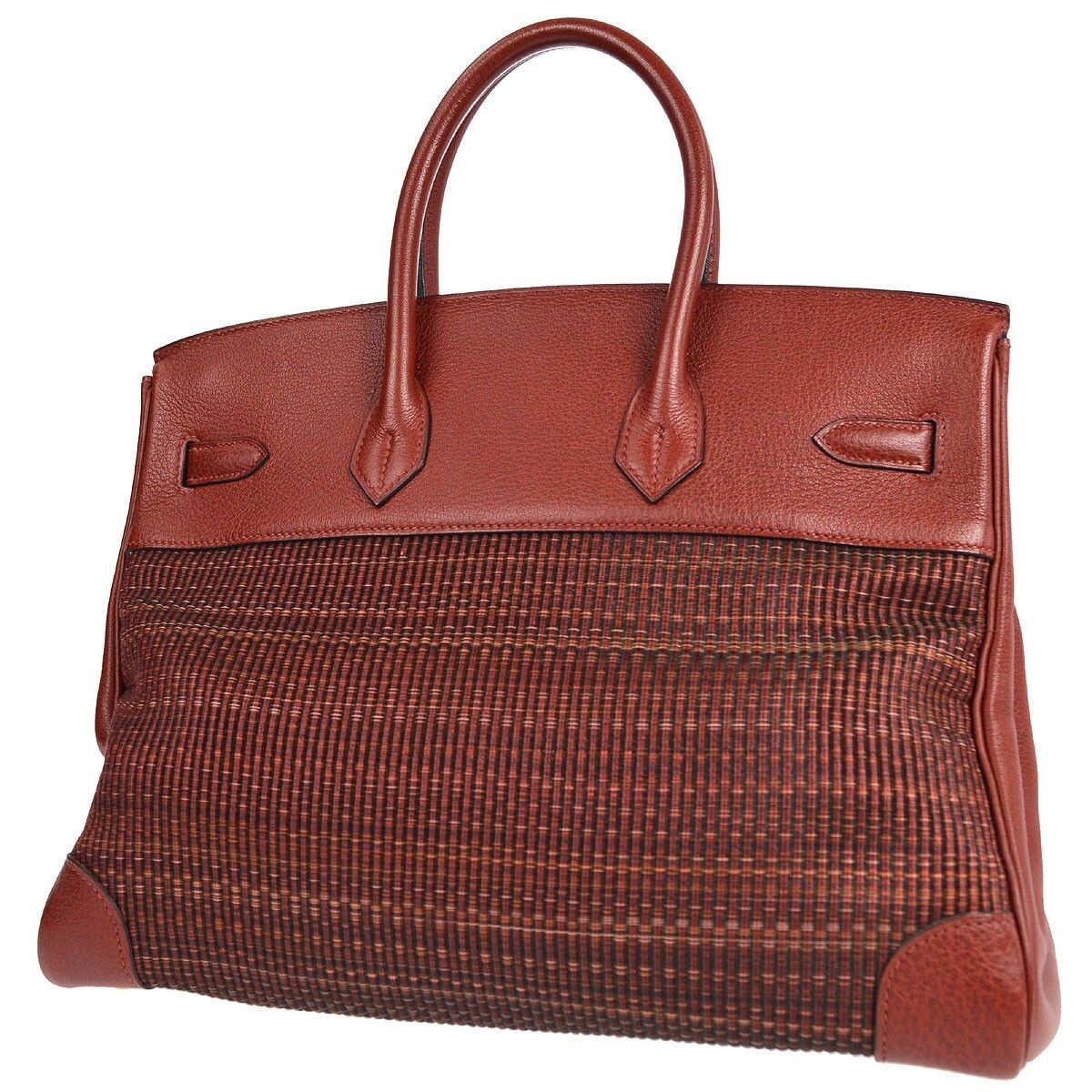 Hermes Hermes Birkin Handbag Red Crinoline Taurillon Clémence Size ONE SIZE - 2 Thumbnail