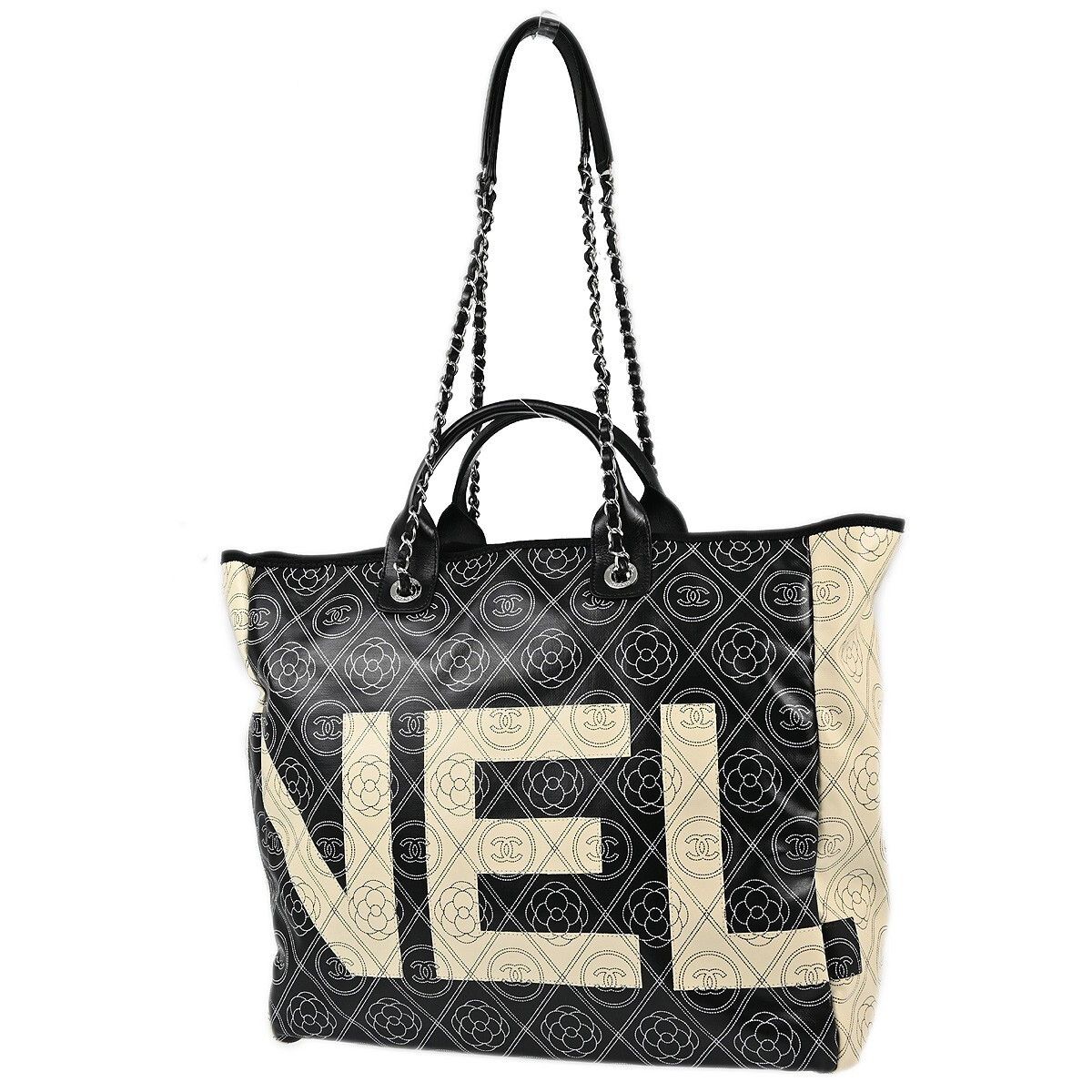 Chanel Chanel Logo Camellia Shopping Tote Printed Coated Canvas Size ONE SIZE - 2 Thumbnail