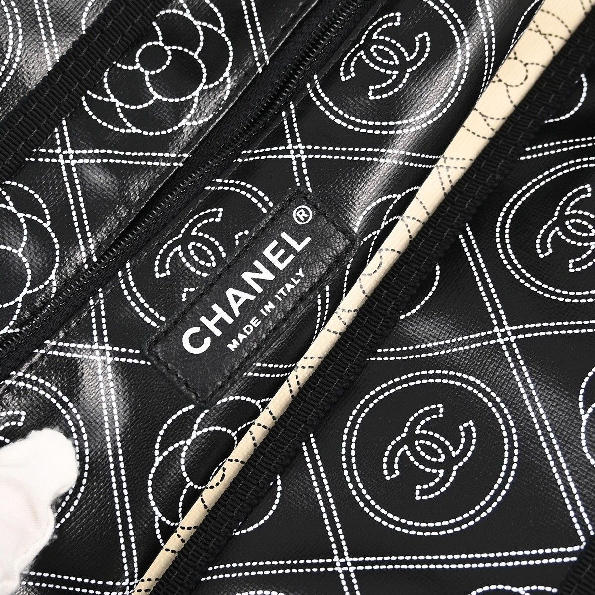 Chanel Chanel Logo Camellia Shopping Tote Printed Coated Canvas Size ONE SIZE - 4 Thumbnail