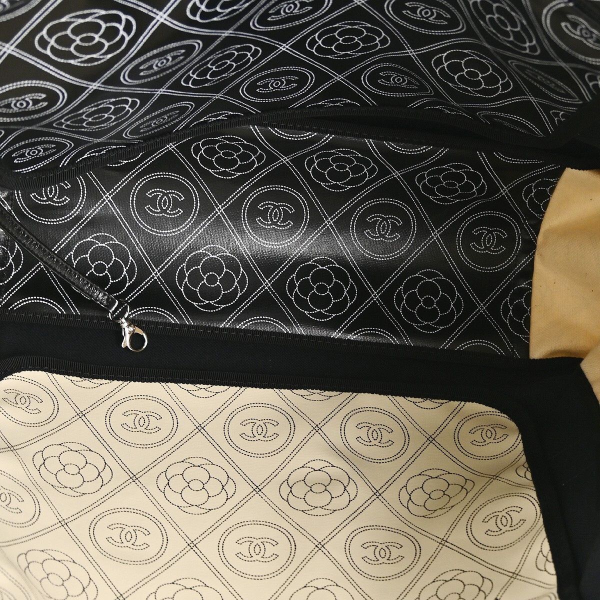 Chanel Chanel Logo Camellia Shopping Tote Printed Coated Canvas Size ONE SIZE - 3 Thumbnail