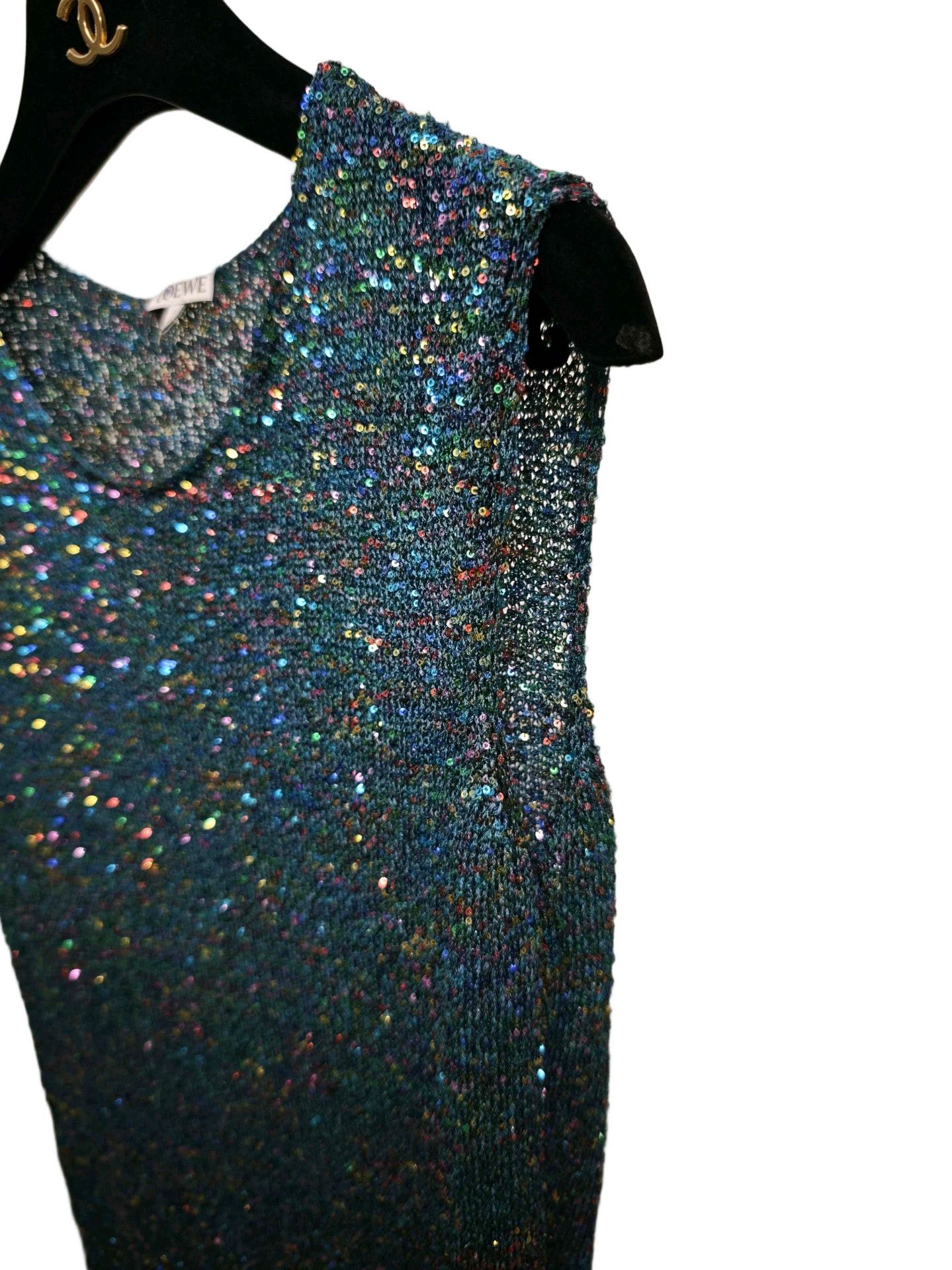 Loewe LOEWE Sequin Asymmetric Sleeveless Top Size US S / EU 44-46 / 1 - 7 Thumbnail