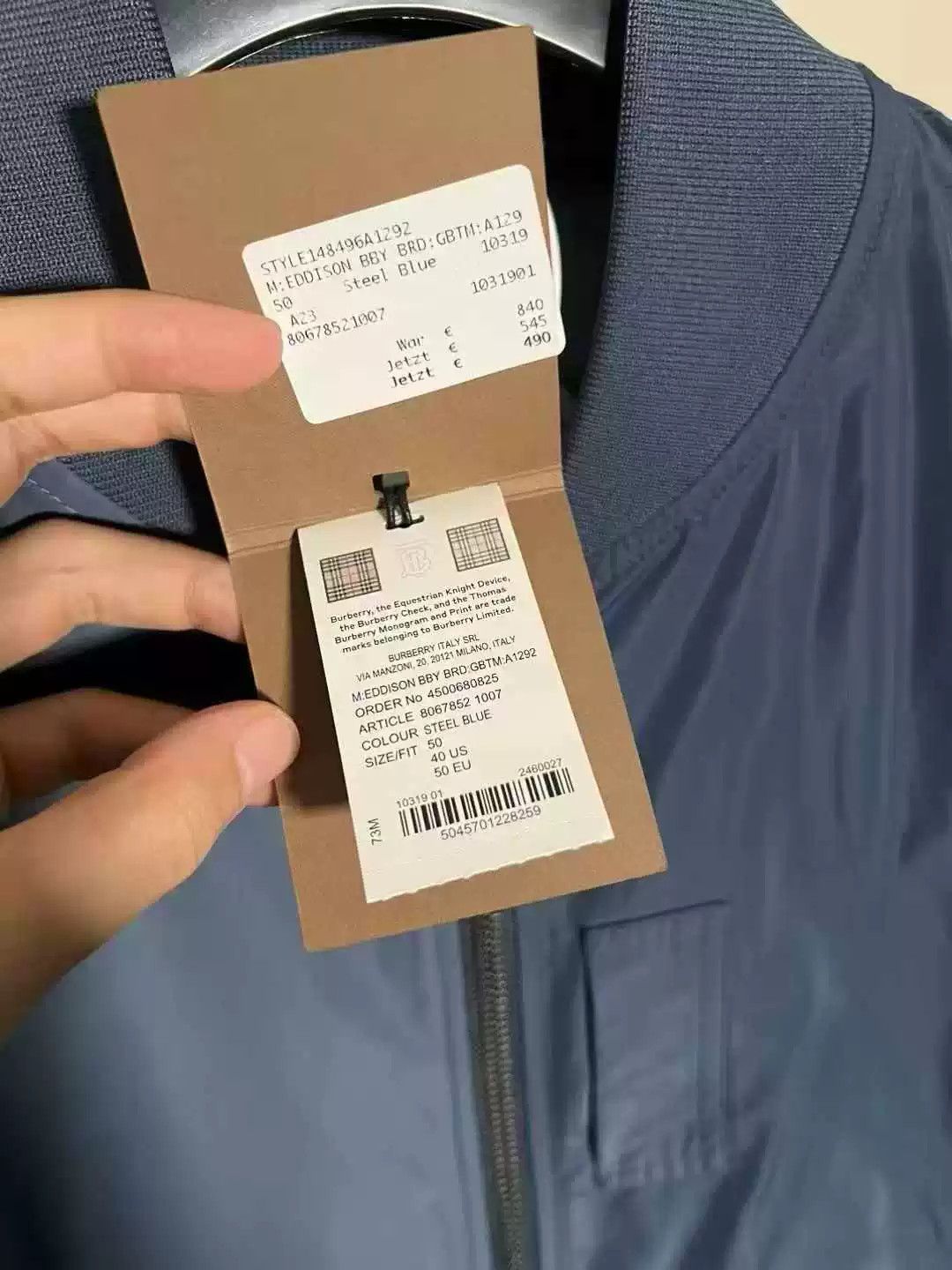 Burberry Burberry Blue 3D Logo Bomber Jacket Size US XL / EU 56 / 4 - 2 Thumbnail