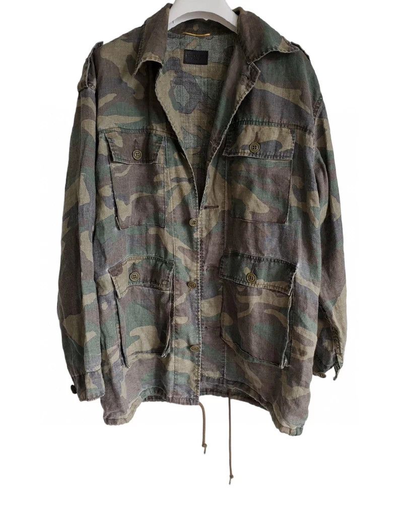 Saint Laurent Paris Saint Laurent Camo Linen Shirt Jacket Size US M / EU 48-50 / 2 - 4 Thumbnail