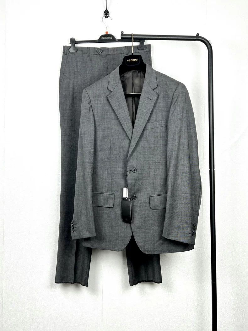 Valentino Valentino Men's Gray Wool Suit Size US XL / EU 56 / 4 - 2 Thumbnail