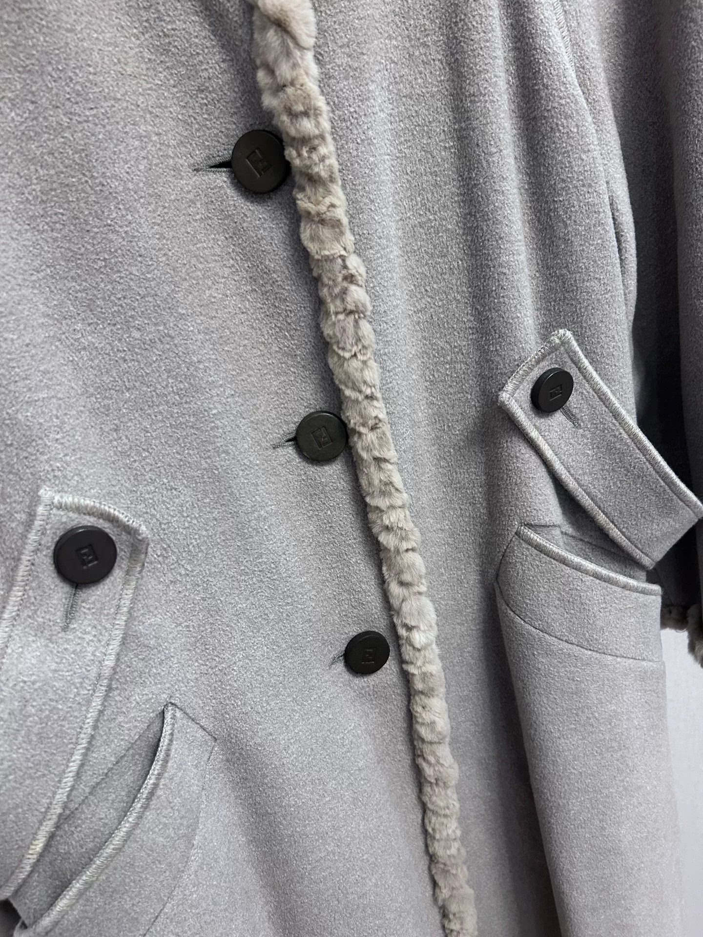 Fendi fendi wool and silk coat in gray Size US M / EU 48-50 / 2 - 5 Thumbnail