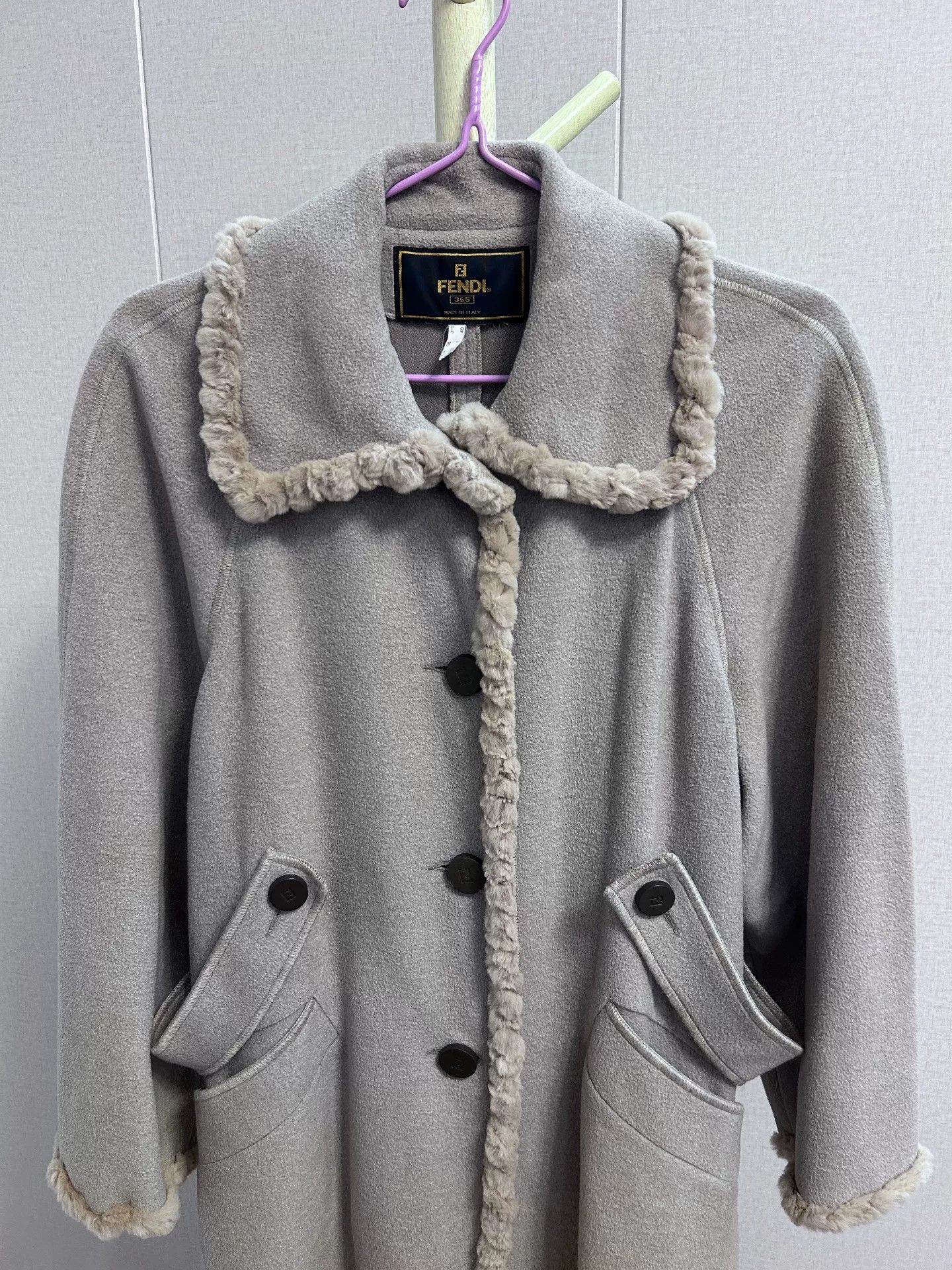 Fendi fendi wool and silk coat in gray Size US M / EU 48-50 / 2 - 2 Thumbnail