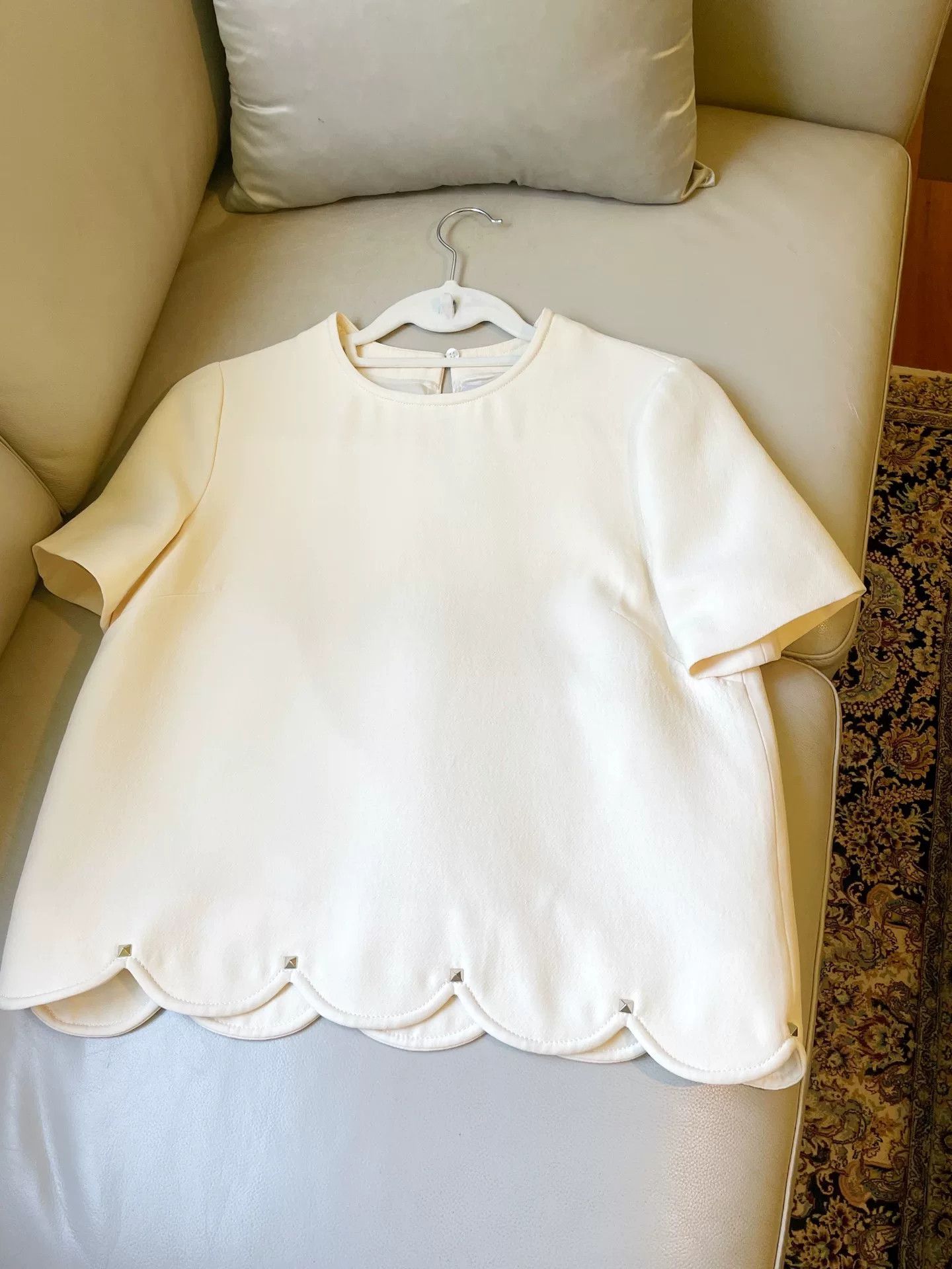 Valentino Valentino Silk Wool Studded Top Size US XS / EU 42 / 0 - 3 Thumbnail