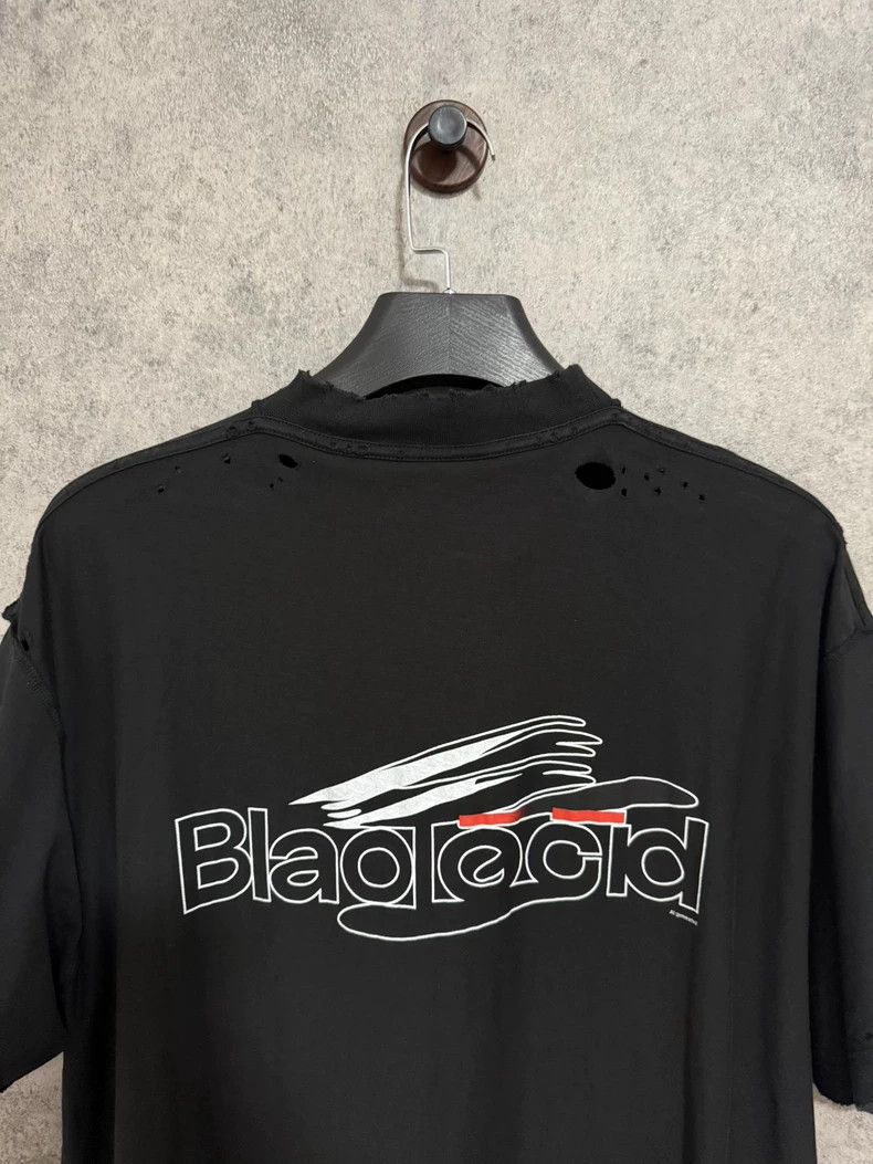 Balenciaga Balenciaga Black Distressed Logo T-shirt Size US XS / EU 42 / 0 - 6 Thumbnail
