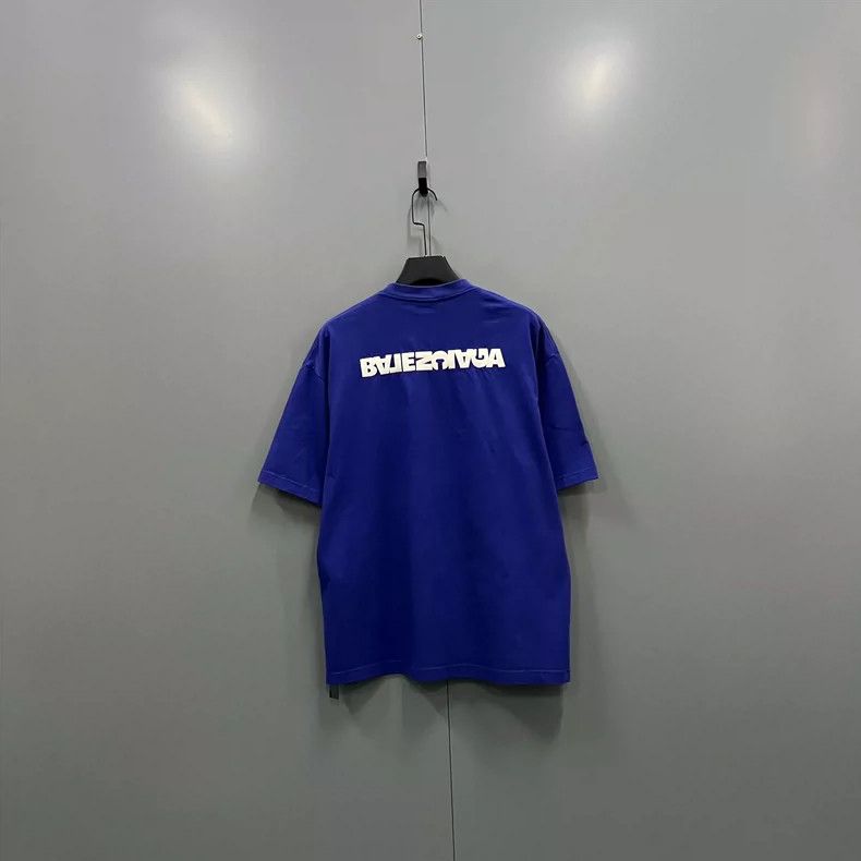 Balenciaga Balenciaga Blue Logo Embroidered T-shirt Size US S / EU 44-46 / 1 - 2 Thumbnail