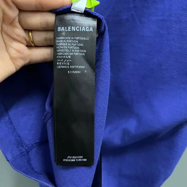 Balenciaga Balenciaga Blue Logo Embroidered T-shirt Size US S / EU 44-46 / 1 - 4 Thumbnail