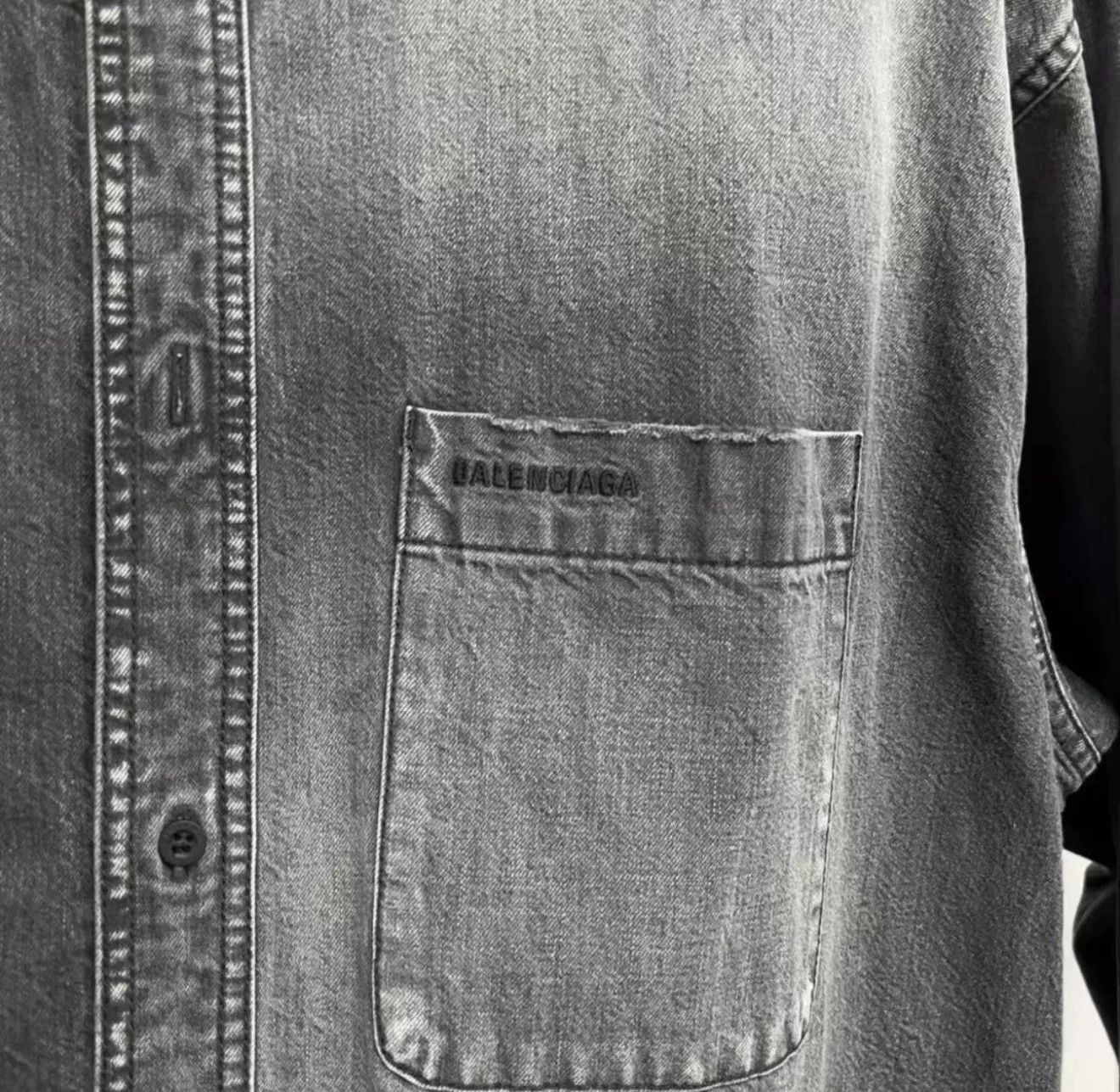 Balenciaga Balenciaga Embroidered Logo Denim Jacket Size US M / EU 48-50 / 2 - 2 Thumbnail