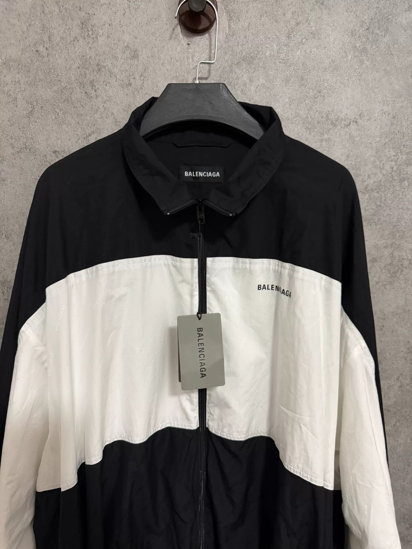 Balenciaga Balenciaga Logo Embroidered Black and White Jacket Size US S / EU 44-46 / 1 - 2 Thumbnail