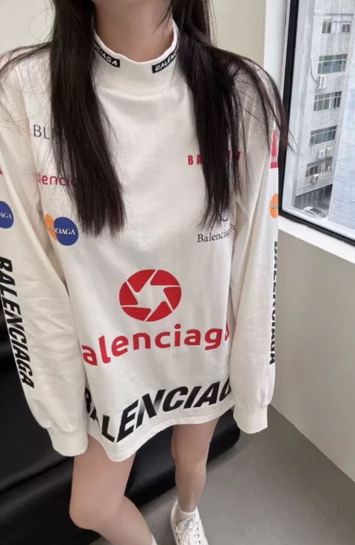 Balenciaga Balenciaga White Logo Racing Longsleeve Size US XS / EU 42 / 0 - 4 Thumbnail