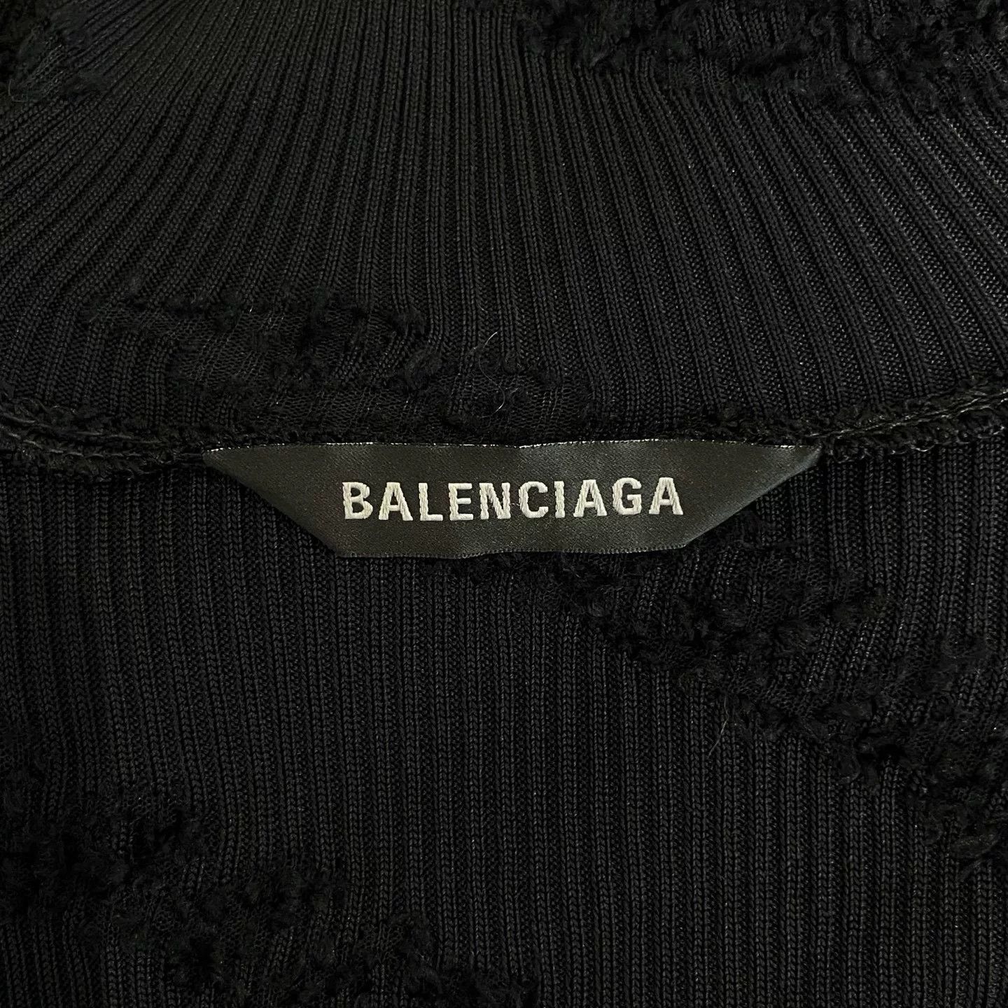 Balenciaga Balenciaga Black Logo Ribbed Long Dress Size US S / EU 44-46 / 1 - 5 Thumbnail