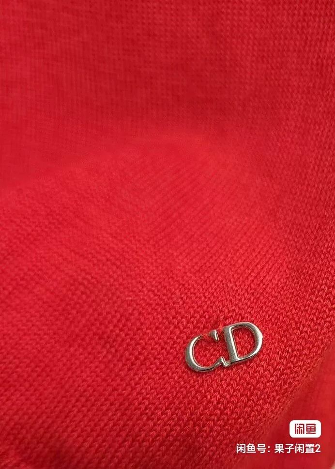 Dior dior red scalloped neckline knit top Size US M / EU 48-50 / 2 - 5 Thumbnail