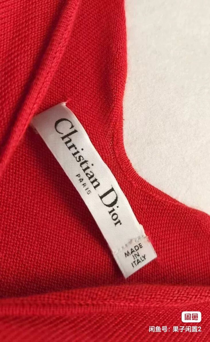 Dior dior red scalloped neckline knit top Size US M / EU 48-50 / 2 - 6 Thumbnail