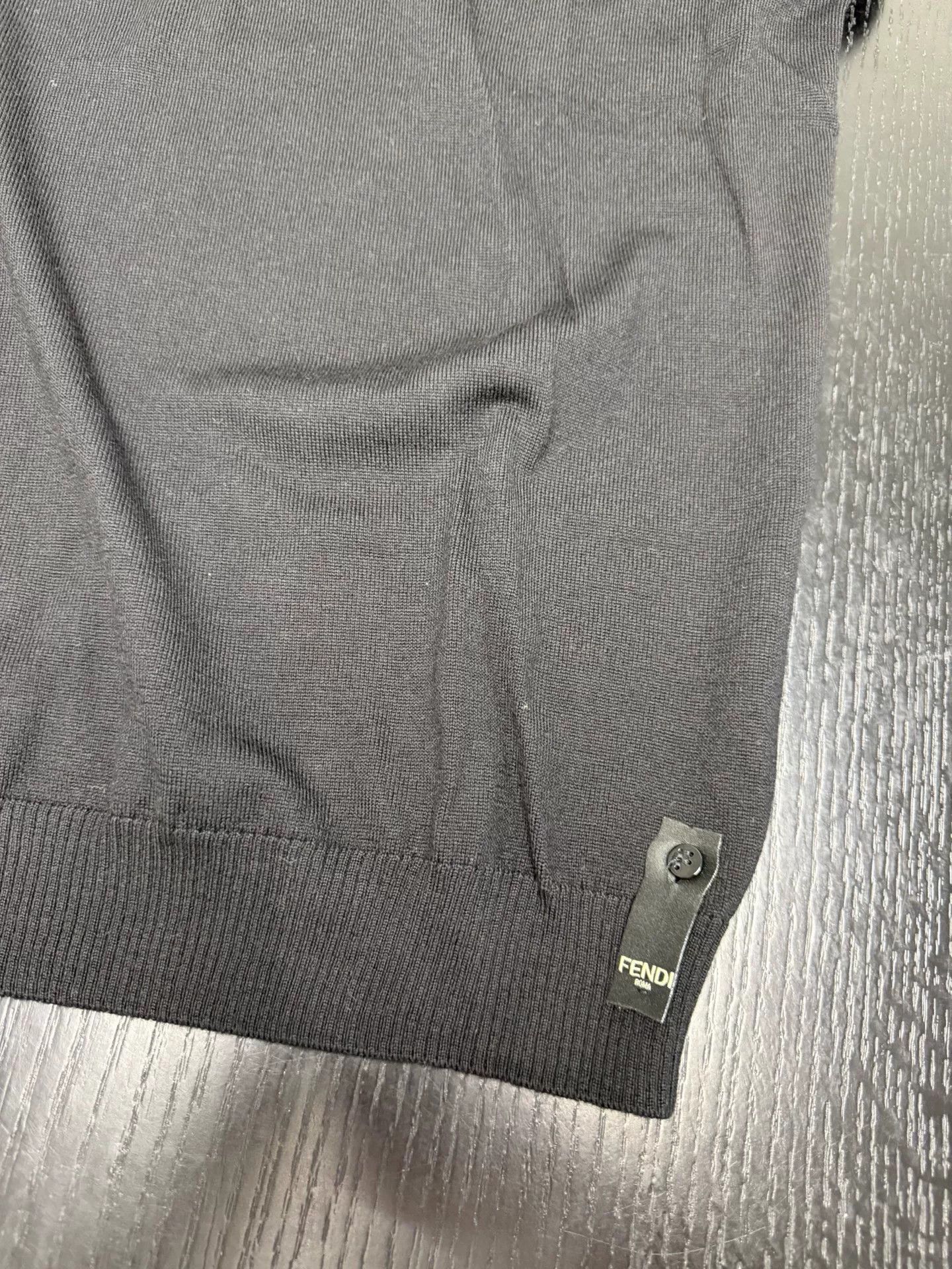 Fendi Fendi Black Wool Pullover with Logo Design Size US L / EU 52-54 / 3 - 6 Thumbnail