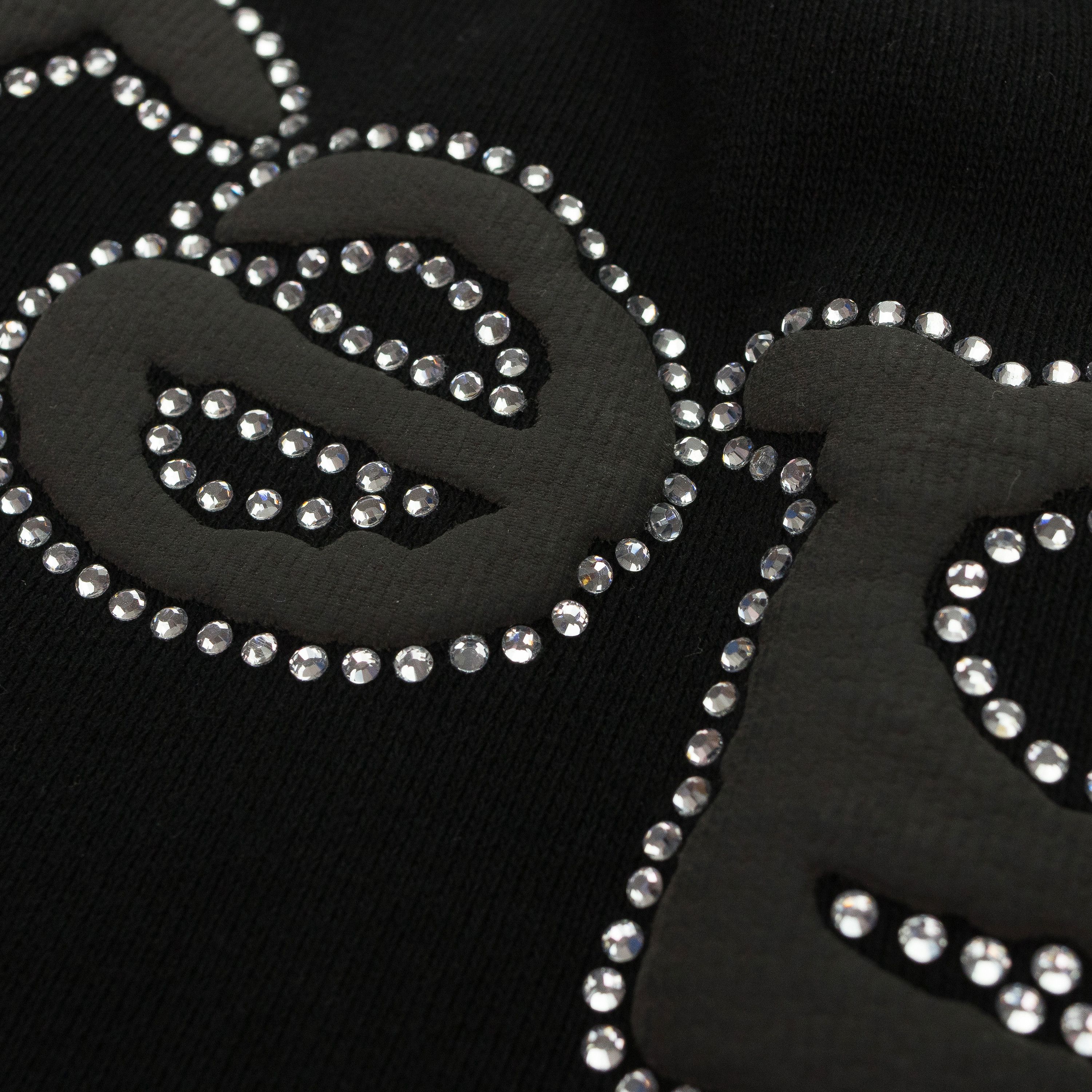 BLACK OG WEB V2 RHINESTONE SHORTS SIZE XS