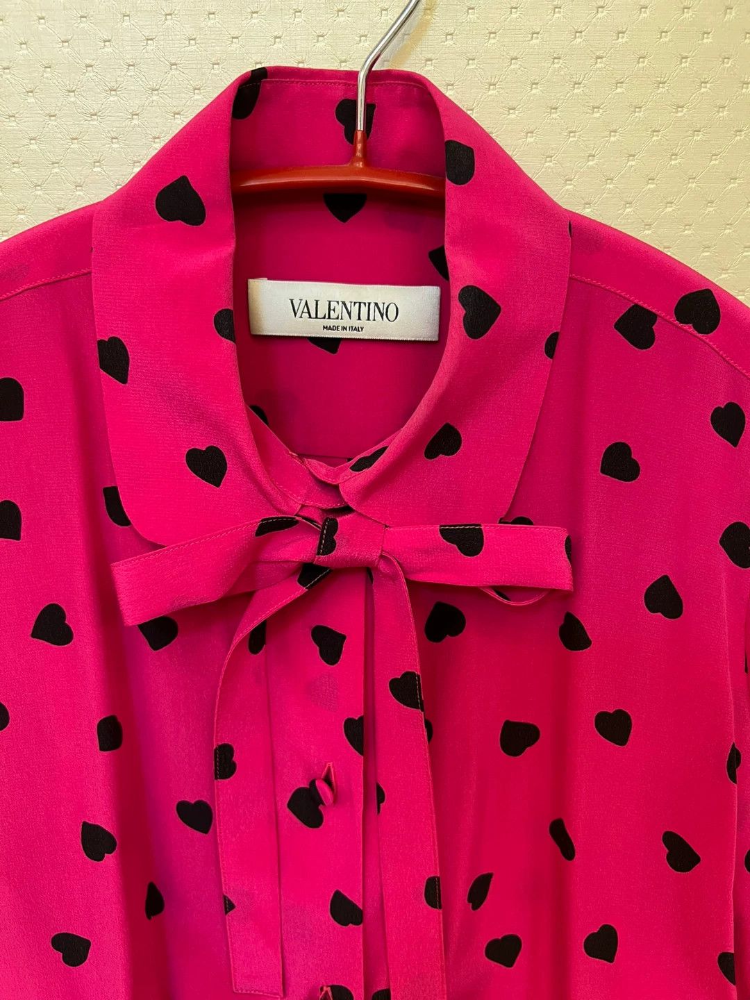 Valentino VALENTINO Silk Heart Print Blouse Size US S / EU 44-46 / 1 - 2 Thumbnail
