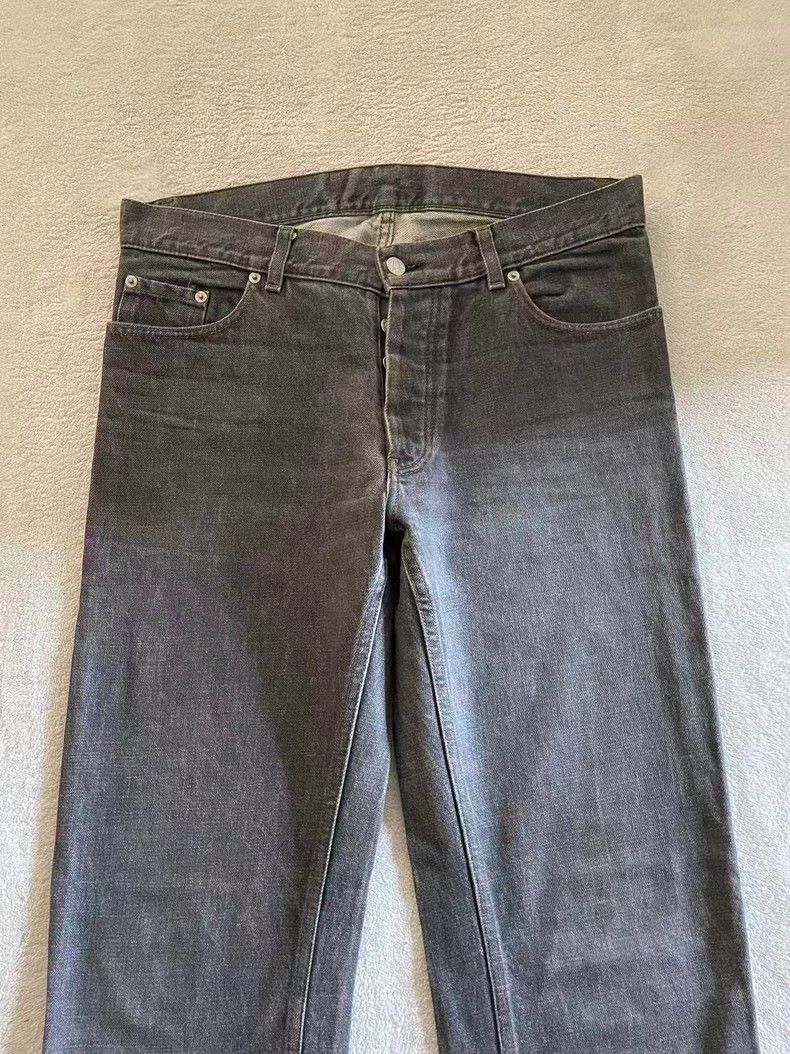 Helmut Lang Helmut Lang Gray Black Raw Denim Jeans 33 Size US 33 - 2 Thumbnail