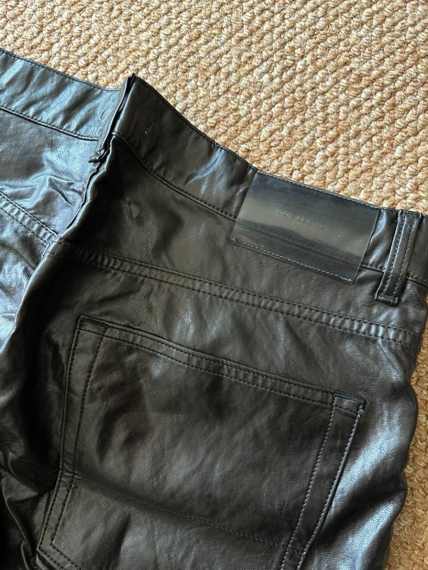 Our Legacy Our Legacy Third Cut Leather Pants Size US 31 - 6 Thumbnail