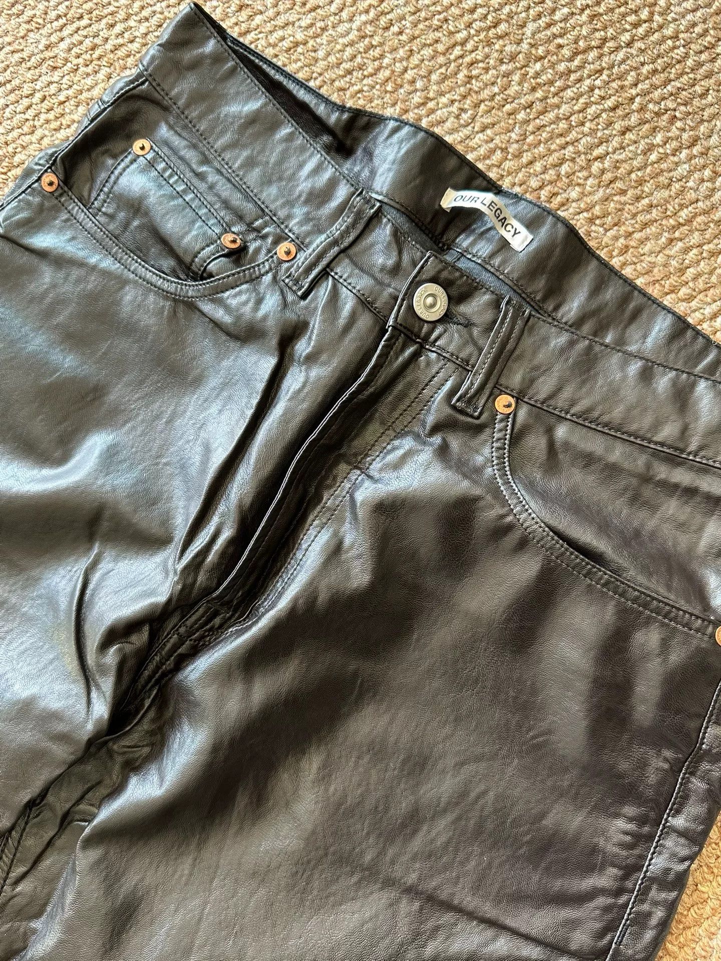 Our Legacy Our Legacy Third Cut Leather Pants Size US 31 - 3 Thumbnail