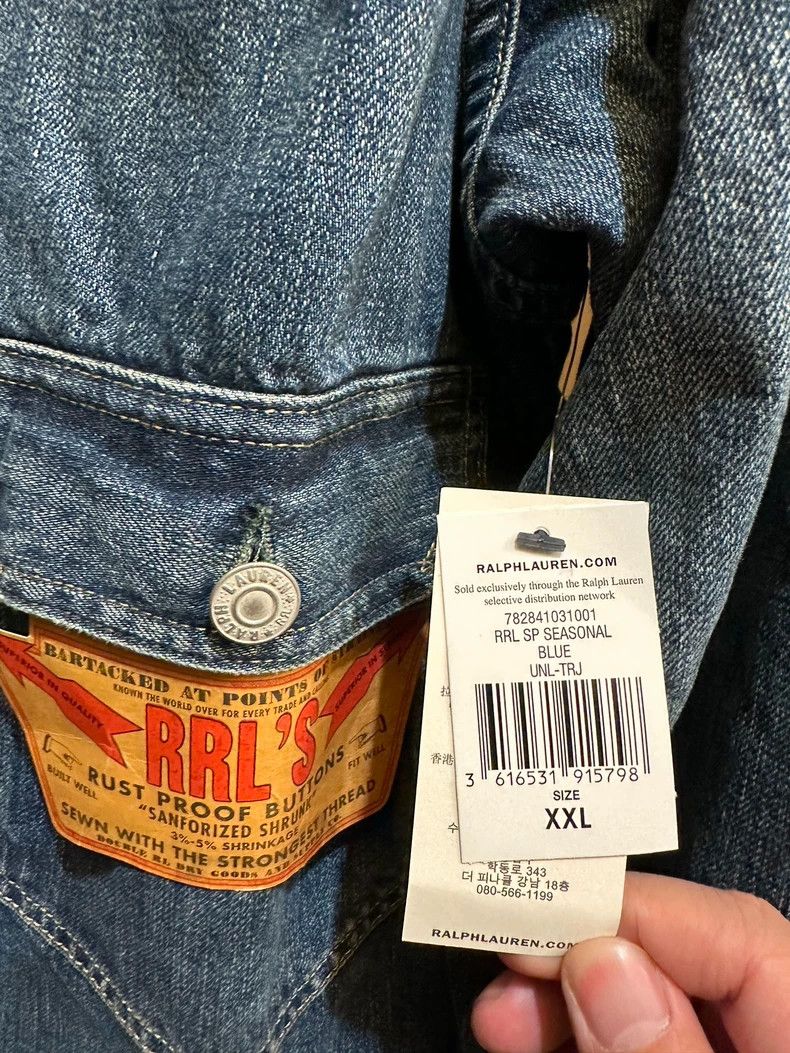 RRL Ralph Lauren RRL Double RL Vintage Denim Jacket Size US XXL / EU 58 / 5 - 3 Thumbnail