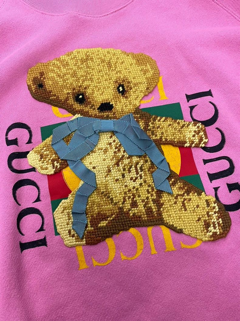 Gucci Gucci Pink Logo Bear Sweatshirt XS Size US XS / EU 42 / 0 - 2 Thumbnail