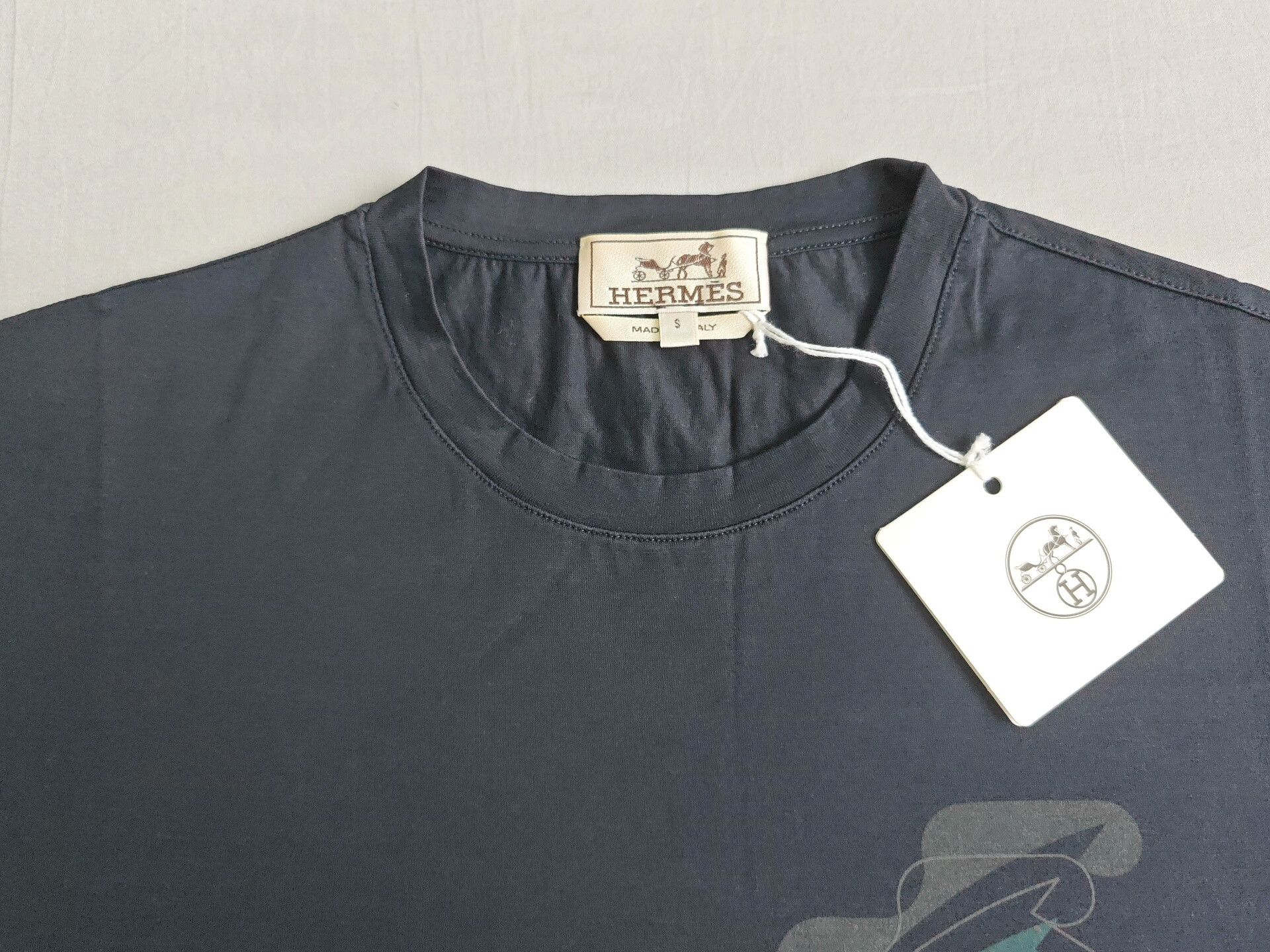 Hermes Hermes Men's Blue Black Horse T-shirt S Size US S / EU 44-46 / 1 - 3 Thumbnail