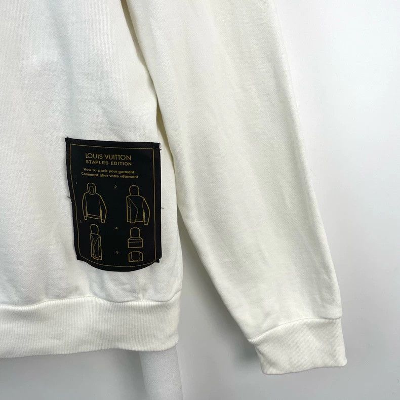 Louis Vuitton Louis Vuitton White Logo Hoodie Sweatshirt Size US L / EU 52-54 / 3 - 7 Thumbnail