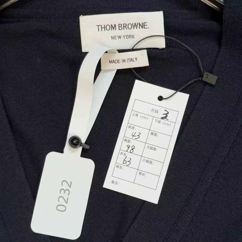 Thom Browne ThomBrowne Navy Wool Cardigan 3 Size US M / EU 48-50 / 2 - 2 Thumbnail
