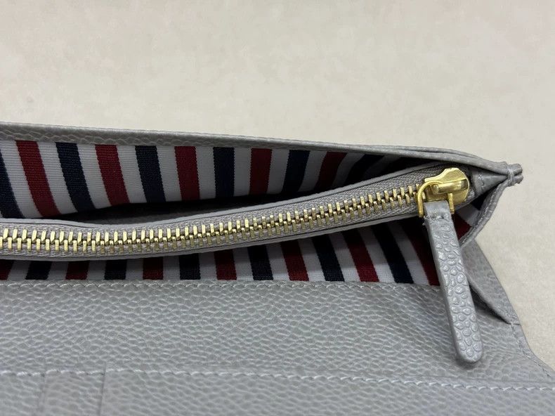 Thom Browne Thom Browne Gray Long Lychee Pattern Wallet Size ONE SIZE - 7 Thumbnail