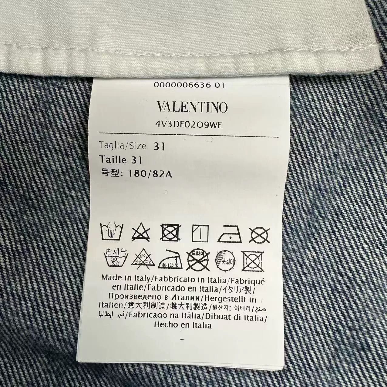Valentino Valentino Logo Print Denim Wide-Leg Pants Size US 31 - 4 Thumbnail