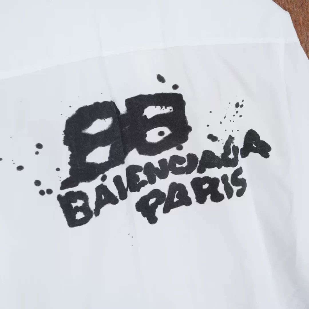 Balenciaga Balenciaga White Ink Letter Shirt Size US M / EU 48-50 / 2 - 5 Thumbnail
