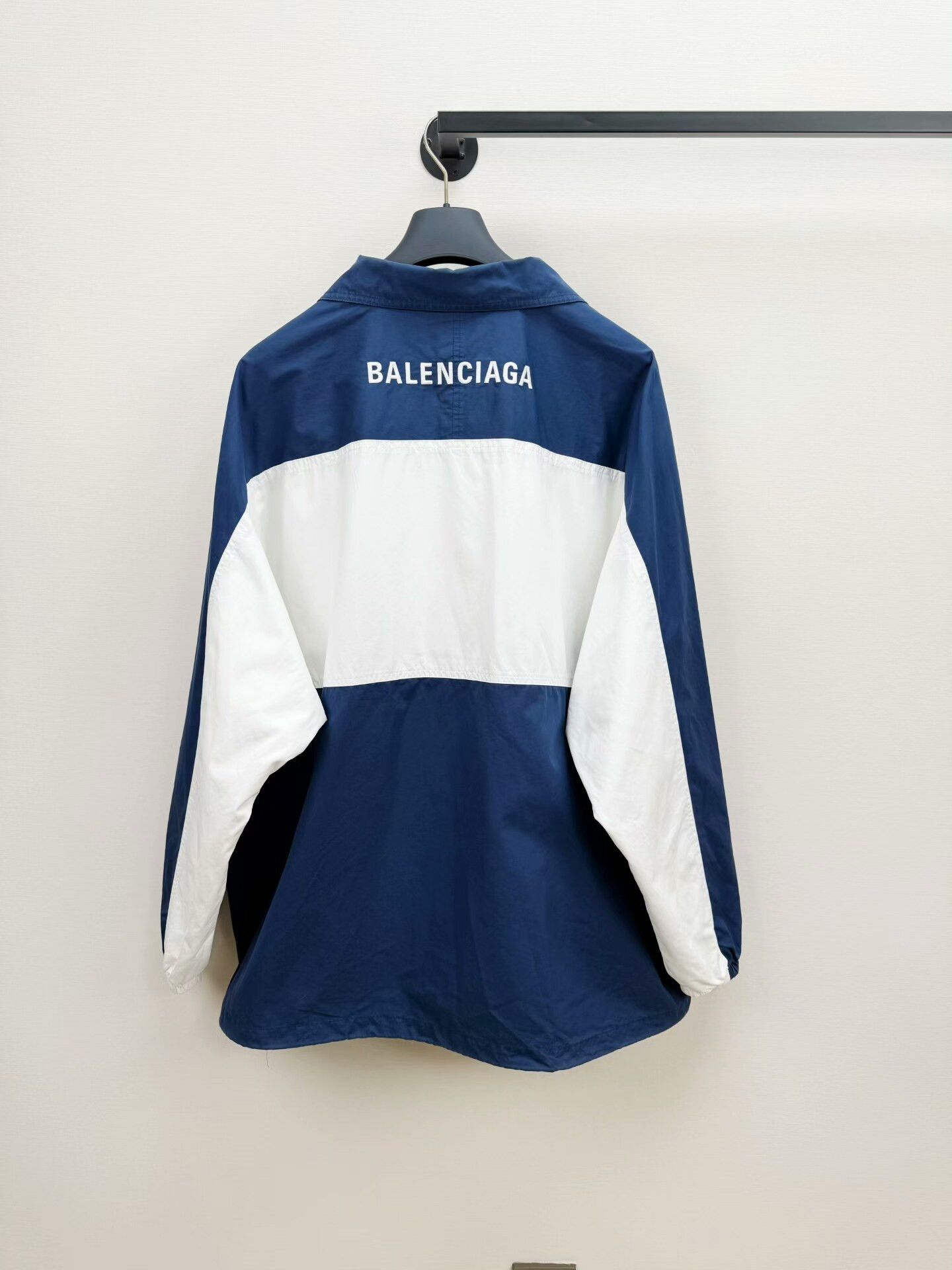 Balenciaga Balenciaga Blue White Windbreaker Jacket Size US L / EU 52-54 / 3 - 7 Thumbnail