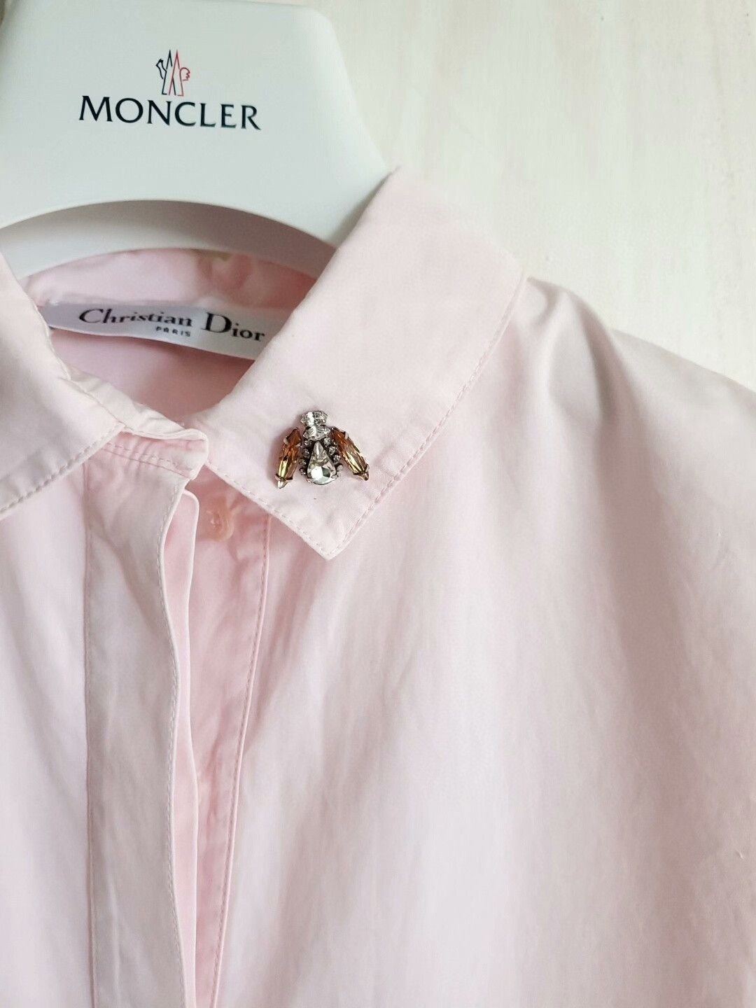 Dior pink shirt dress with diamond bee detail Size US M / EU 48-50 / 2 - 4 Thumbnail