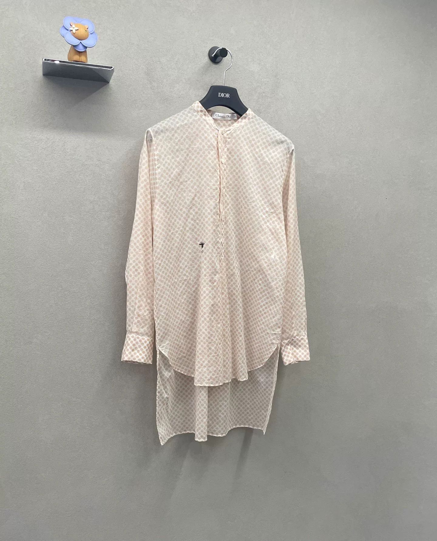 Dior pink polka dot long sleeve shirt by dior Size US M / EU 48-50 / 2 - 3 Thumbnail