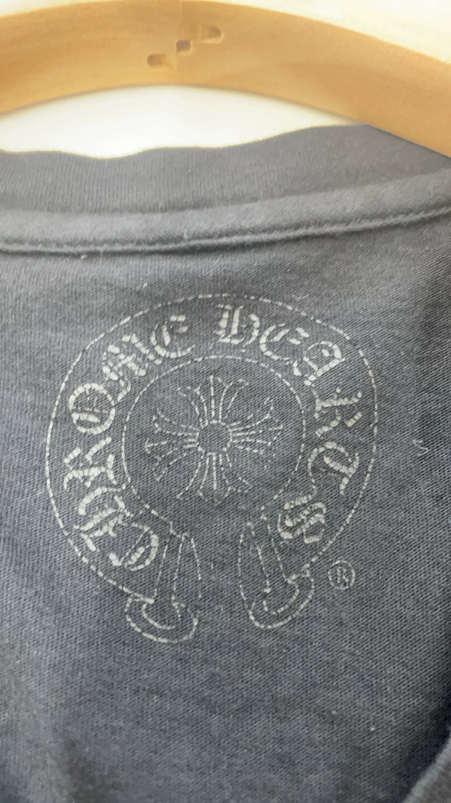 Chrome Hearts Chrome Hearts Black V-Neck Short Sleeve Tee Size US L / EU 52-54 / 3 - 4 Thumbnail
