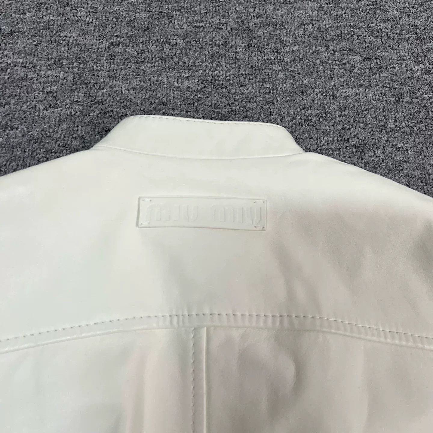 Miu Miu miumiu logo short leather jacket Size US S / EU 44-46 / 1 - 5 Thumbnail