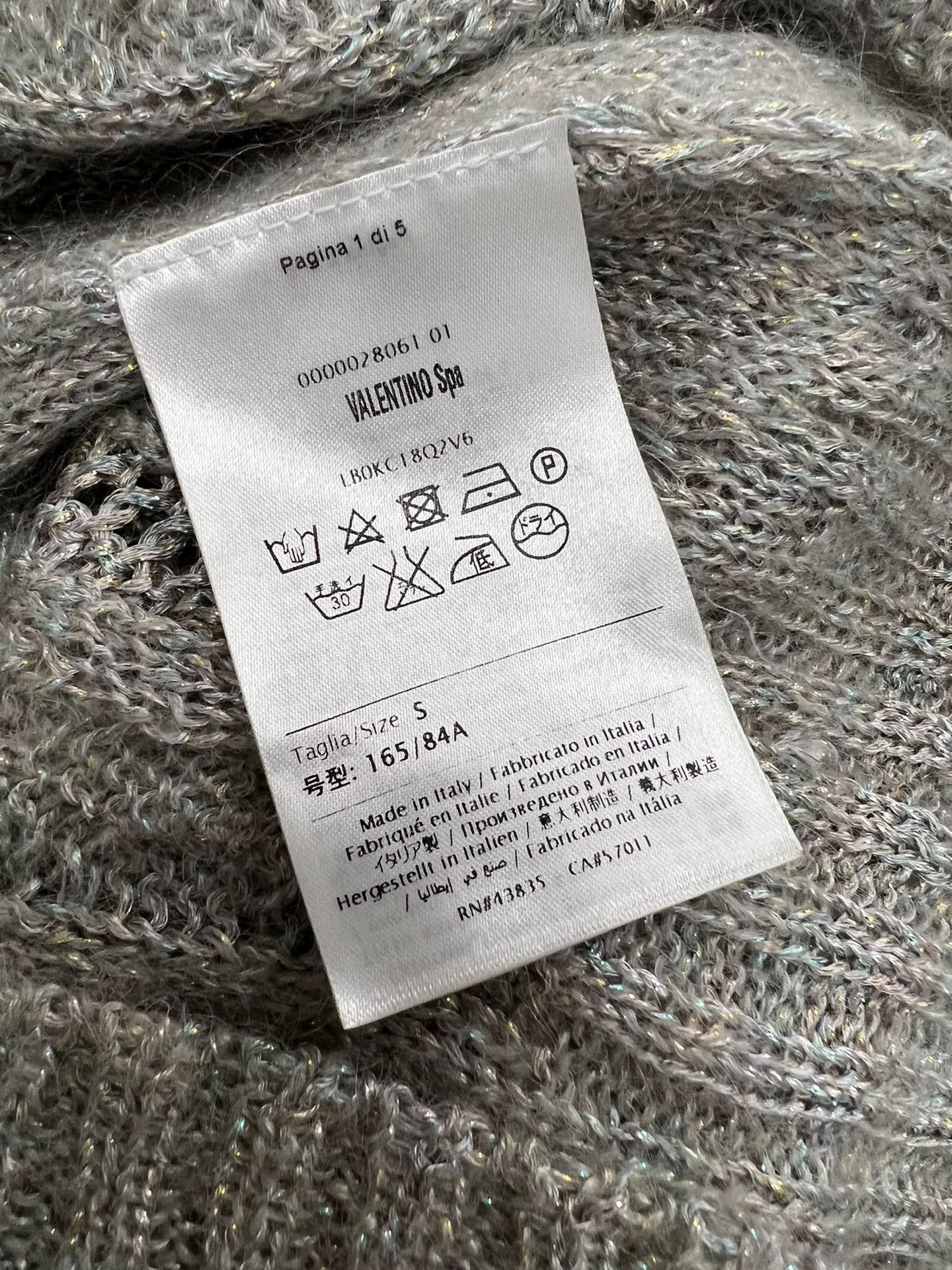Valentino Valentino Gray Ruffled Collar Knit Sweater Size US S / EU 44-46 / 1 - 5 Thumbnail
